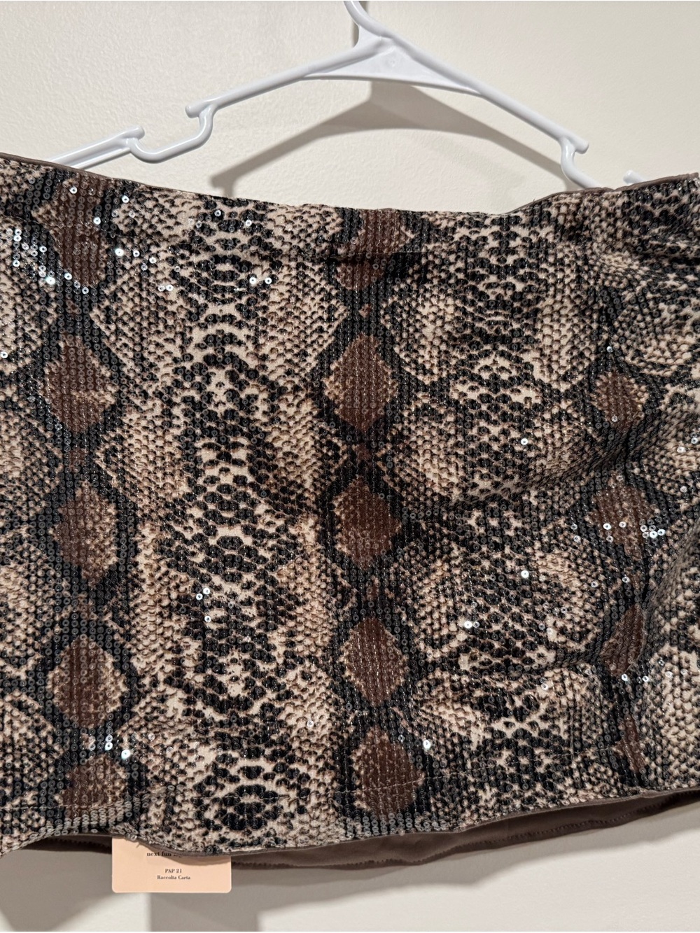SHEIN BAE Sequin Snake Print Skirt Medium